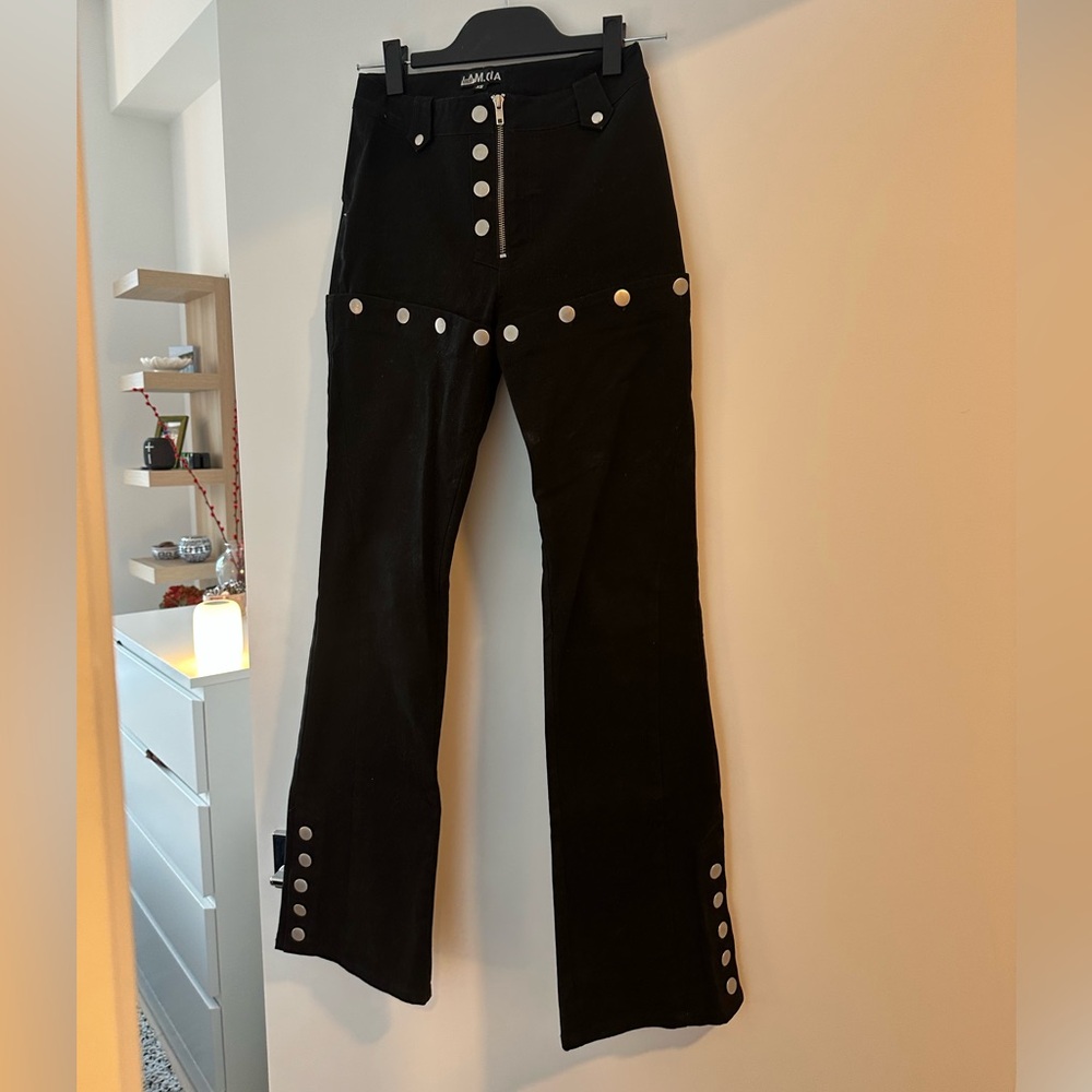 I.AM.GIA Black Dagger Convertible High Waisted Snap Pants Size XS